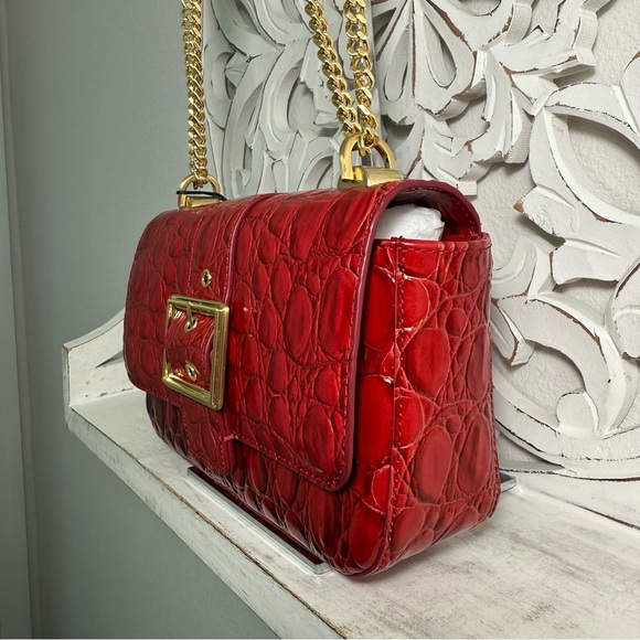 Brahmin Rosa Crossbody Shoulder Bag Sriracha Vanderbilt Red Leather
